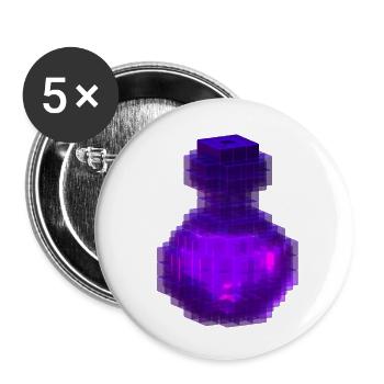 Gothic Metall Lila Glasflasche Halloween T-Shirt - Buttons klein 25 mm (5er Pack) - Weiß - Vorne