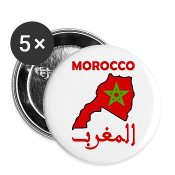 Maroc - Lot de 5 petits badges (25 mm) - blanc - Devant