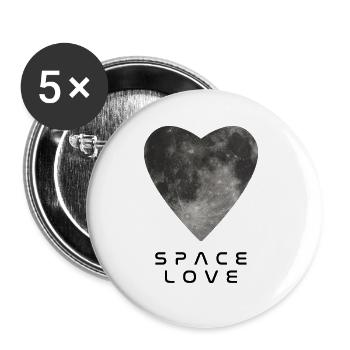 La Lune en forme de cœur - Lot de 5 petits badges (25 mm) - blanc - Devant