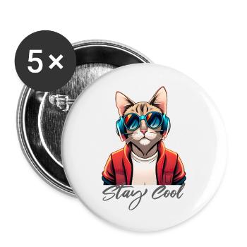 stay cool - Buttons klein 25 mm (5er Pack) - Weiß - Vorne