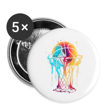 Basketball-Kunstkorb - Buttons klein 25 mm (5er Pack) - Weiß - Vorne