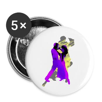 Danseurs de tango argentin - Lot de 5 petits badges (25 mm) - blanc - Devant