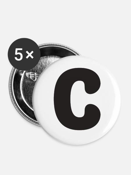 C - Buttons klein 25 mm (5er Pack) - Weiß