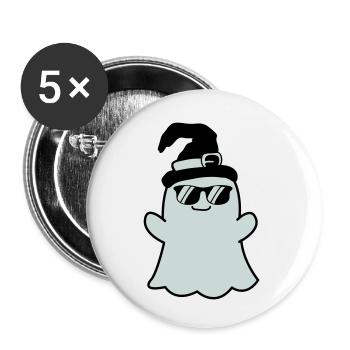 ghost cool - Buttons klein 25 mm (5er Pack) - Weiß - Vorne