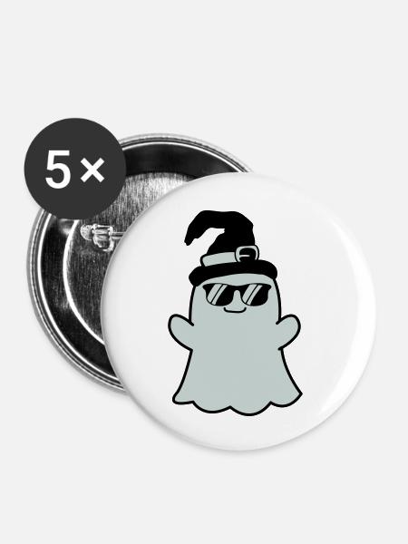ghost cool - Buttons klein 25 mm (5er Pack) - Weiß