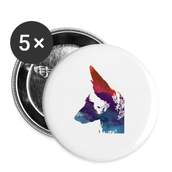 malinois,schäferhund,hund,graffiti - Buttons klein 25 mm (5er Pack) - Weiß - Vorne