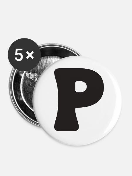 P - Buttons klein 25 mm (5er Pack) - Weiß