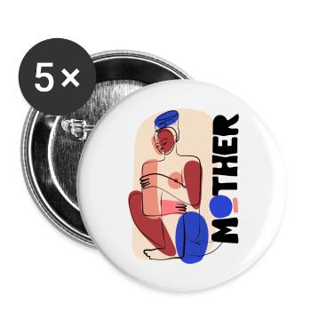 Mutter - Buttons klein 25 mm (5er Pack) - Weiß - Vorne