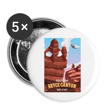 Bryce canyon Utah travel poster - Buttons small 1''/25 mm (5-pack) - white - Front