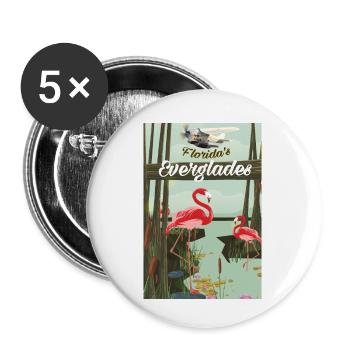Florda's Everglades travel poster - Buttons small 1''/25 mm (5-pack) - white - Front