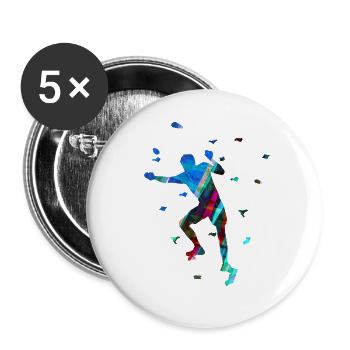 Bouldering,Sports,Climbing, Athletes,Graffiti - Buttons small 1''/25 mm (5-pack) - white - Front