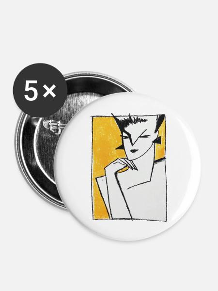 SHE - Buttons klein 25 mm (5er Pack) - Weiß