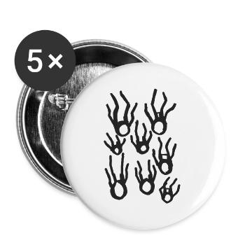 Chute libre v2 00 - Lot de 5 petits badges (25 mm) - blanc - Devant