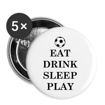 Fußball Soccer - Buttons small 1''/25 mm (5-pack) - white - Front
