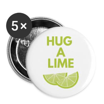 HUG A LIME - Buttons small 1''/25 mm (5-pack) - white - Front