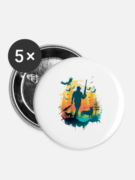 Marcus der Jäger - Buttons klein 25 mm (5er Pack) - Weiß