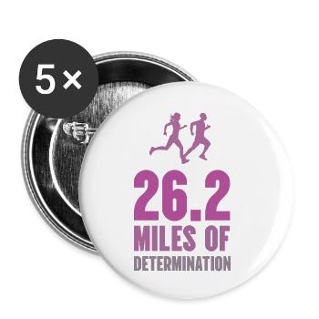 Marathon - 26,2 Meilen Entschlossenheit - Buttons klein 25 mm (5er Pack) - Weiß - Vorne