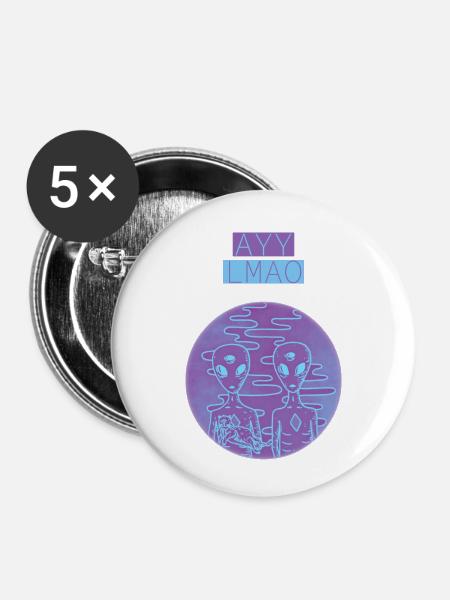 Ayy Lmao - Buttons klein 25 mm (5er Pack) - Weiß
