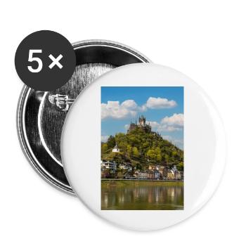 Reichsburg Cochem Rheinland - Buttons klein 25 mm (5er Pack) - Weiß - Vorne