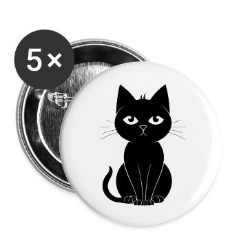 Cat Cat Kitten Cat Lady - Buttons small 1''/25 mm (5-pack) - white - Front