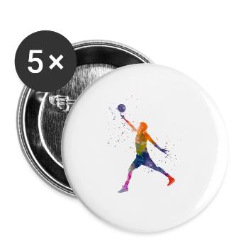 Basketball player - Buttons small 1''/25 mm (5-pack) - white - Front