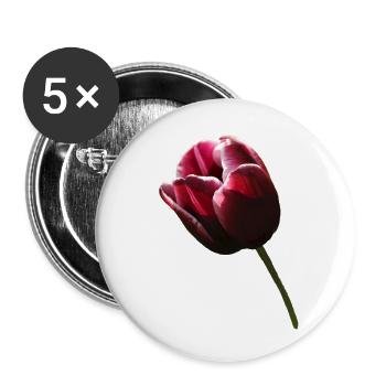Tulipes tulipes - Lot de 5 petits badges (25 mm) - blanc - Devant