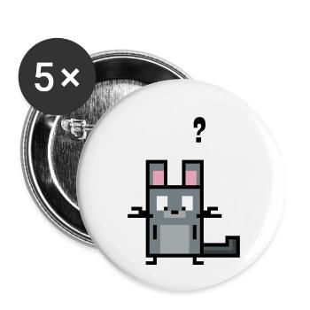 Chinchilla hat eine Frage - Buttons klein 25 mm (5er Pack) - Weiß - Vorne