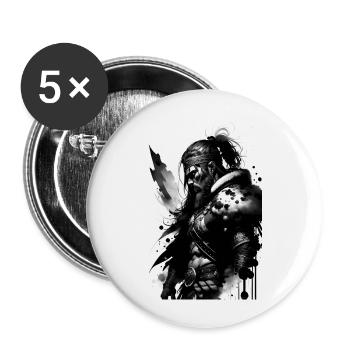 Viking - Lot de 5 petits badges (25 mm) - blanc - Devant