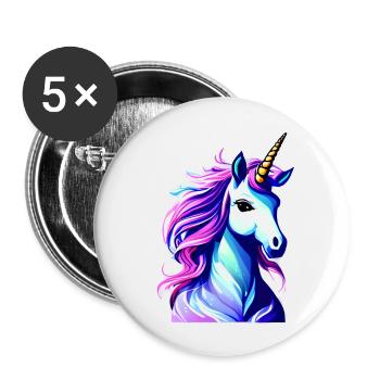 Licorne Mythique Animal Fille Licornes Licorne - Lot de 5 petits badges (25 mm) - blanc - Devant