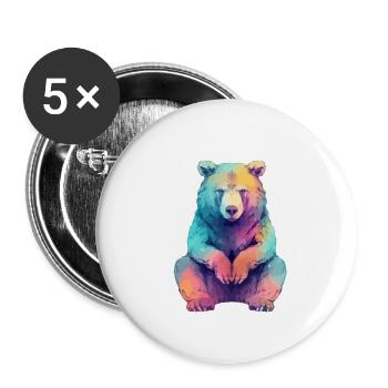 Beabea the grumpy bear - Buttons small 1''/25 mm (5-pack) - white - Front