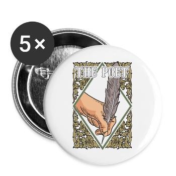 Poet Poesie Dichter Poetry I Geschenk - Buttons klein 25 mm (5er Pack) - Weiß - Vorne