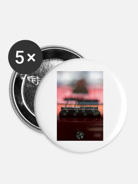 Gitarre - Buttons klein 25 mm (5er Pack) - Weiß