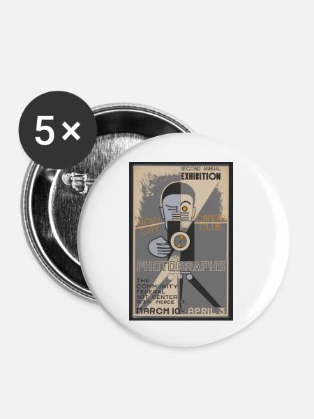 Alter Fotograf - Buttons klein 25 mm (5er Pack) - Weiß