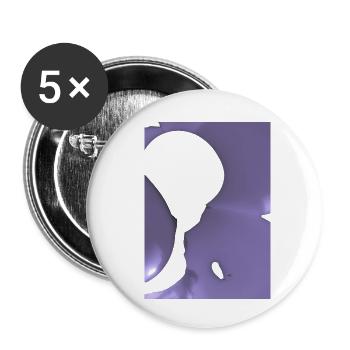 Eine magische Silhouette auf violettem dunklem Hintergrund - Buttons klein 25 mm (5er Pack) - Weiß - Vorne