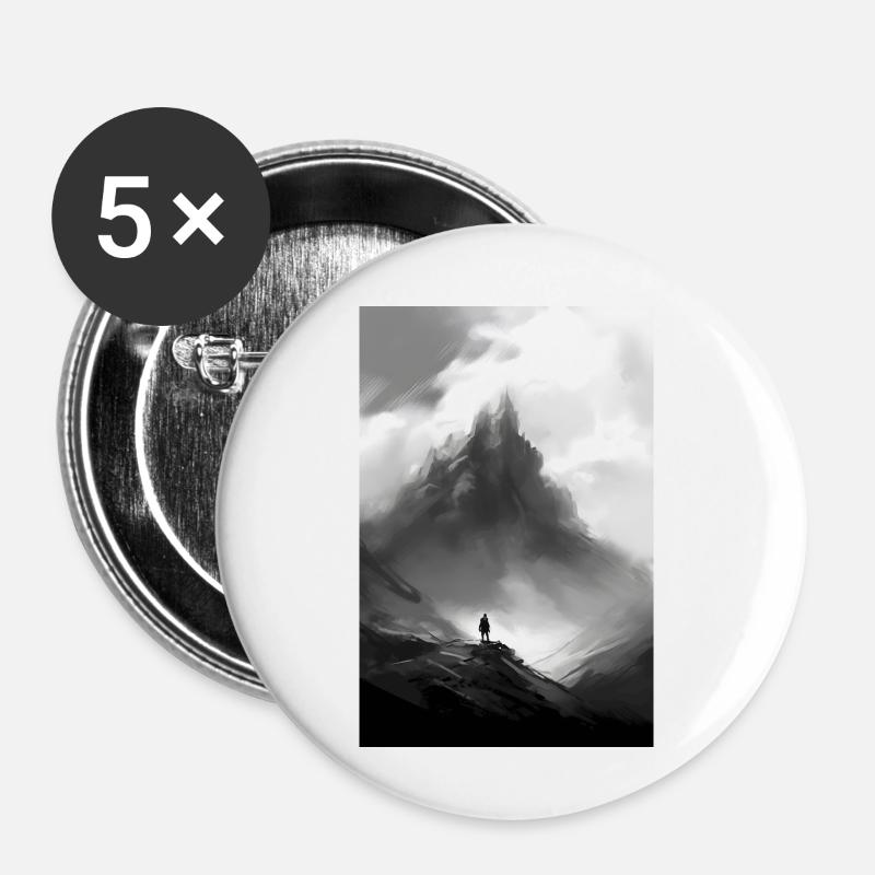 Berg Landschaft Abstrakt - Buttons klein 25 mm (5er Pack) - Weiß