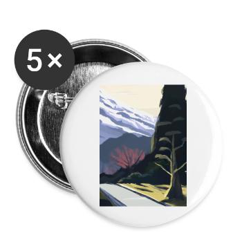 Pfad zu einem Berg - Buttons klein 25 mm (5er Pack) - Weiß - Vorne