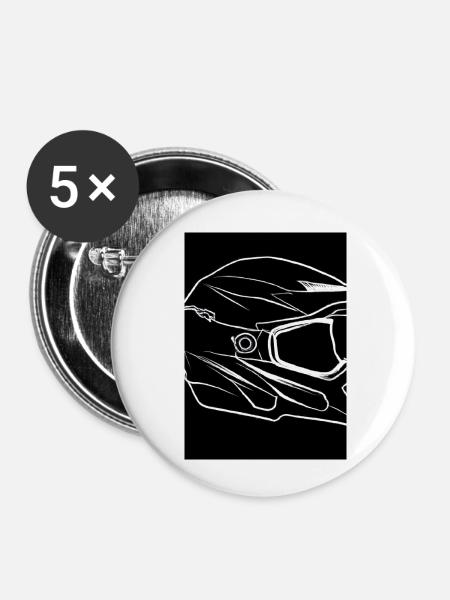 Motorradhelm - Buttons klein 25 mm (5er Pack) - Weiß