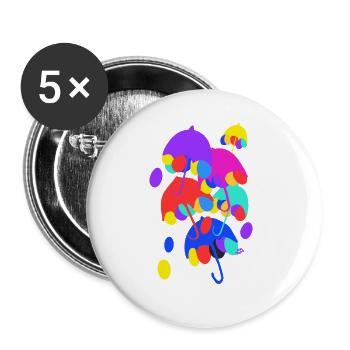Regenschirm-Fantasie v4.00 - Buttons klein 25 mm (5er Pack) - Weiß - Vorne