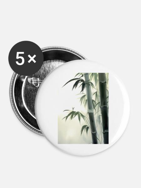 Bambus - Buttons klein 25 mm (5er Pack) - Weiß