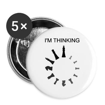 I'm thinking, Chess pieces - Buttons small 1''/25 mm (5-pack) - white - Front
