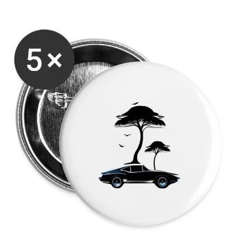 car silhouette wall art piece that showcases the - Lot de 5 petits badges (25 mm) - blanc - Devant