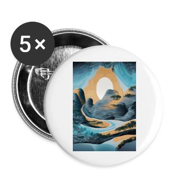 Abstrakte Landschaft - Abstract Landscape - Buttons klein 25 mm (5er Pack) - Weiß - Vorne