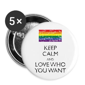 Gay Pride - Lot de 5 petits badges (25 mm) - blanc - Devant