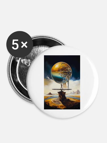 Die Welt - Buttons klein 25 mm (5er Pack) - Weiß