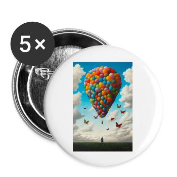 Ballooning - Buttons small 1''/25 mm (5-pack) - white - Front