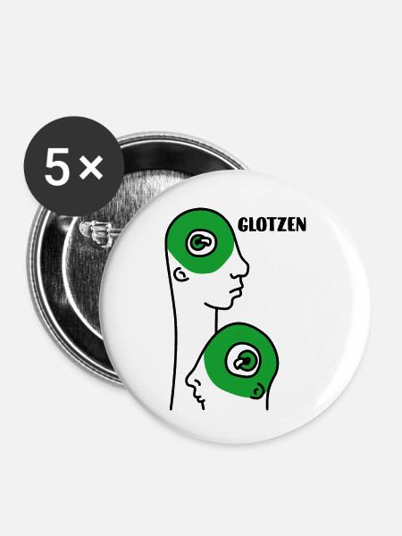 Glotzen - Buttons klein 25 mm (5er Pack) - Weiß