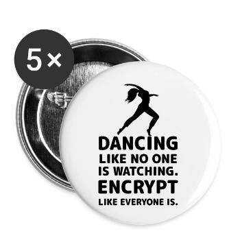 Dancing Dance Music - Buttons small 1''/25 mm (5-pack) - white - Front