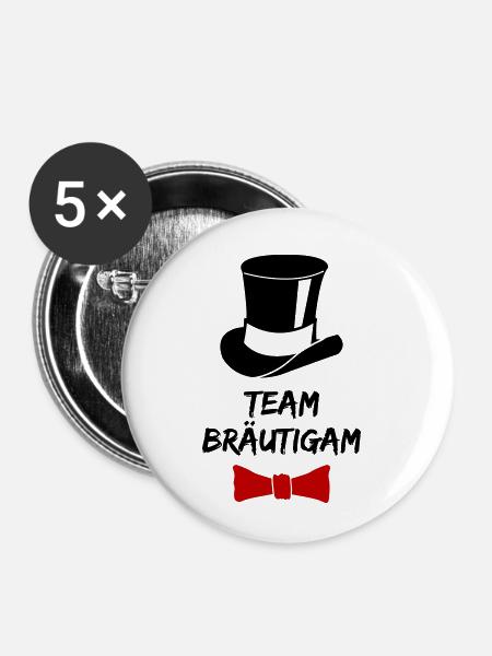 team bräutigam 02 - Buttons klein 25 mm (5er Pack) - Weiß