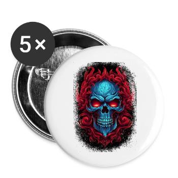 skateboarding adult clothing dirty happy statement - Buttons klein 25 mm (5er Pack) - Weiß - Vorne
