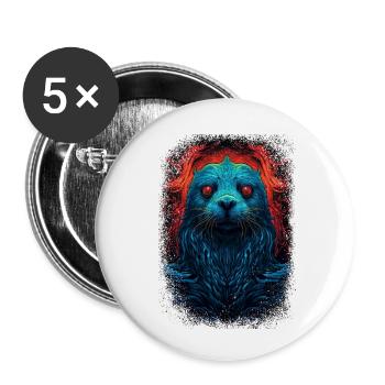 children happy present baby mammal kawaii - Buttons klein 25 mm (5er Pack) - Weiß - Vorne